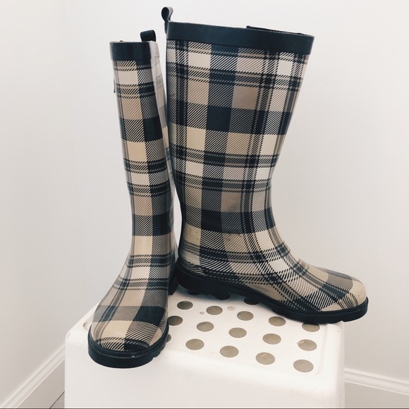 Capelli Plaid Tall Rain Boots - Picture 1 of 6